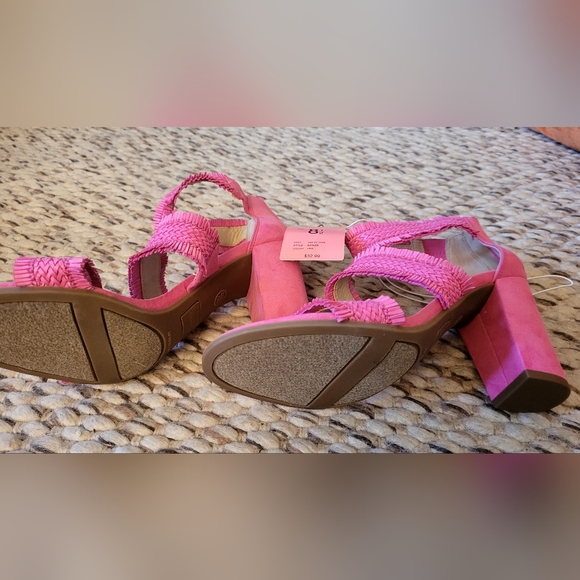 Sam & Libby rattan heels, 8.5, pink - Picture 3 of 3